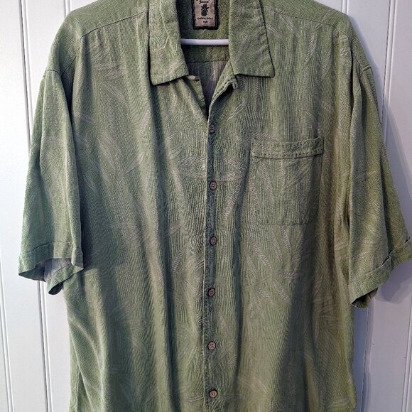 JAMAICA JAXX Hawaiian Style Mens Short Sleeve 100% Silk - Picture 1 of 7